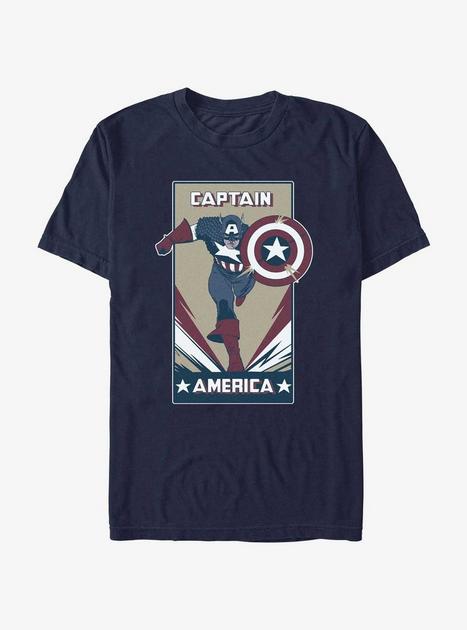 Marvel Captain America Deco Captain T-Shirt - BLUE | Hot Topic