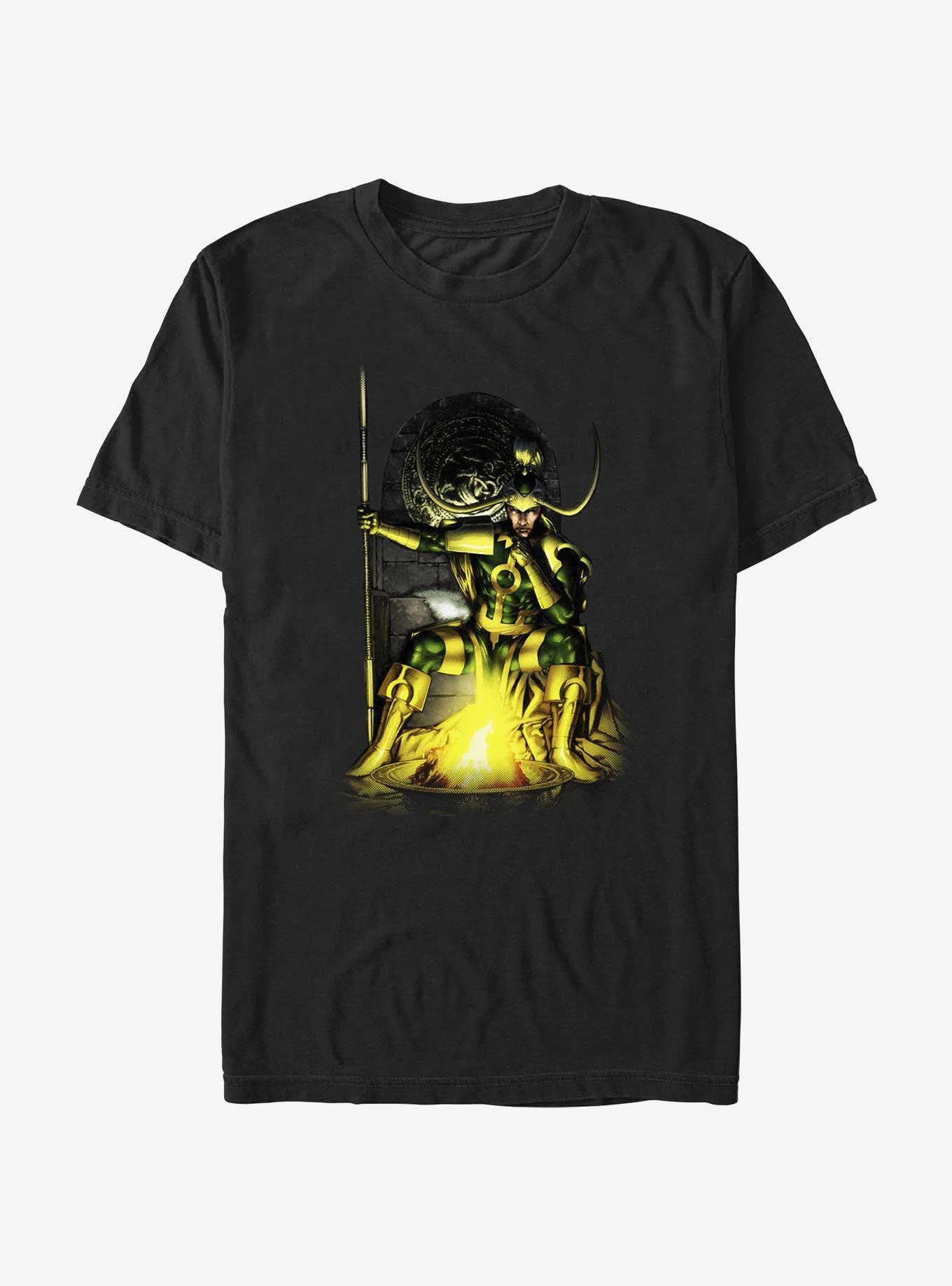 Marvel Loki Lit By Fire T-Shirt, BLACK, hi-res