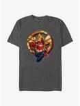 Marvel Captain Marvel Golden Logo T-Shirt, CHAR HTR, hi-res
