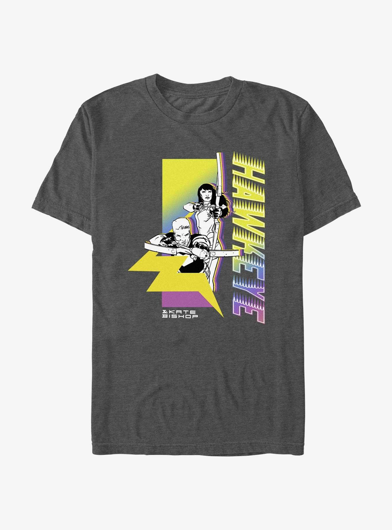 Marvel Hawkeye & Kate Bishop T-Shirt, CHAR HTR, hi-res