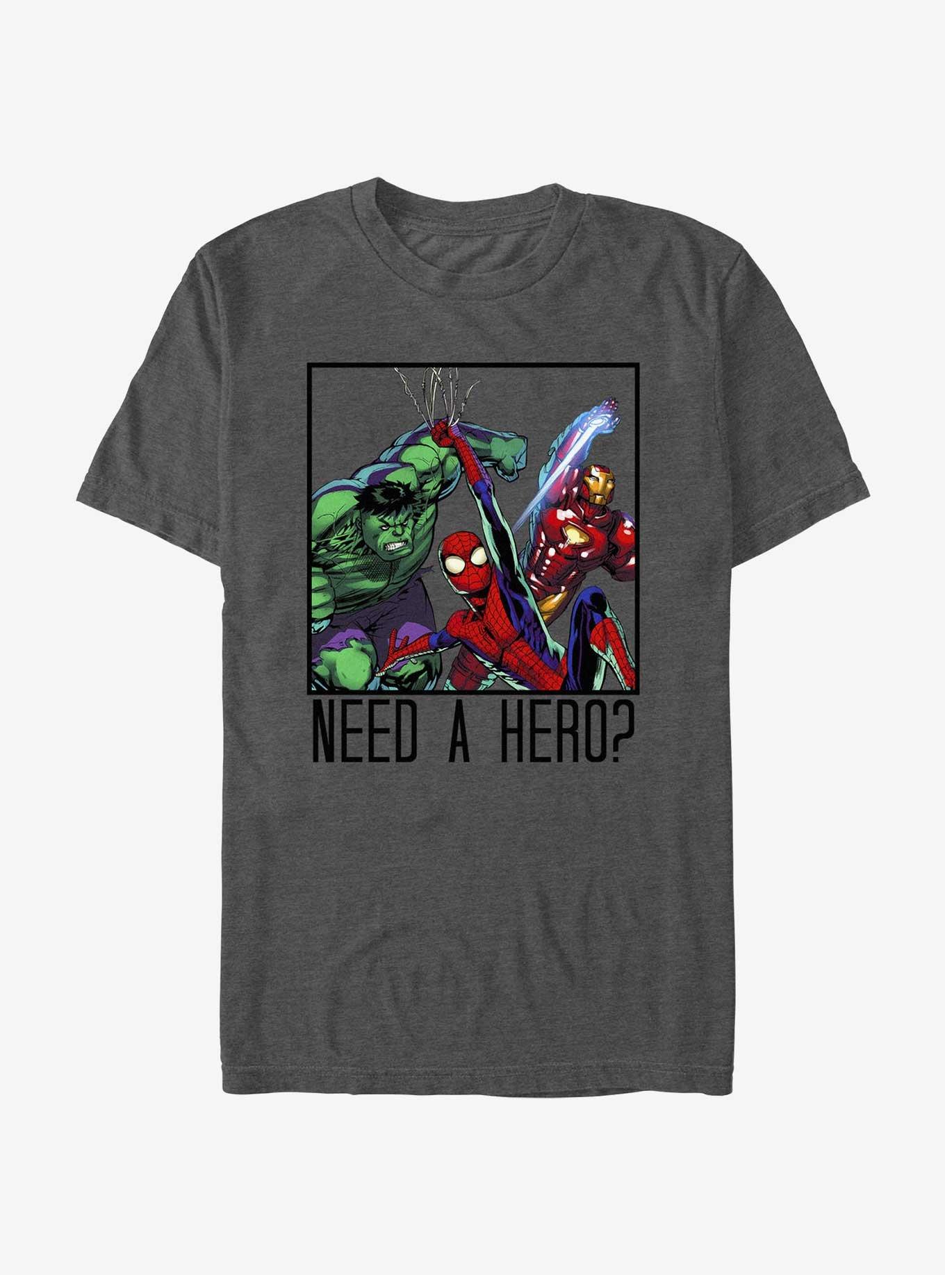 Marvel Avengers Need A Hero T-Shirt, CHAR HTR, hi-res