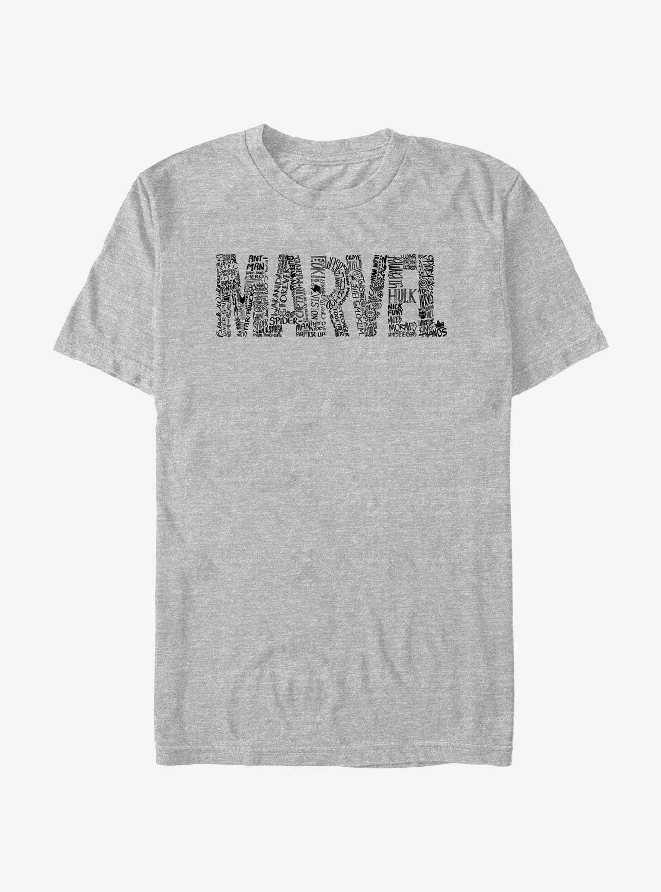 Marvel Hero Text Logo T-Shirt, ATH HTR, hi-res