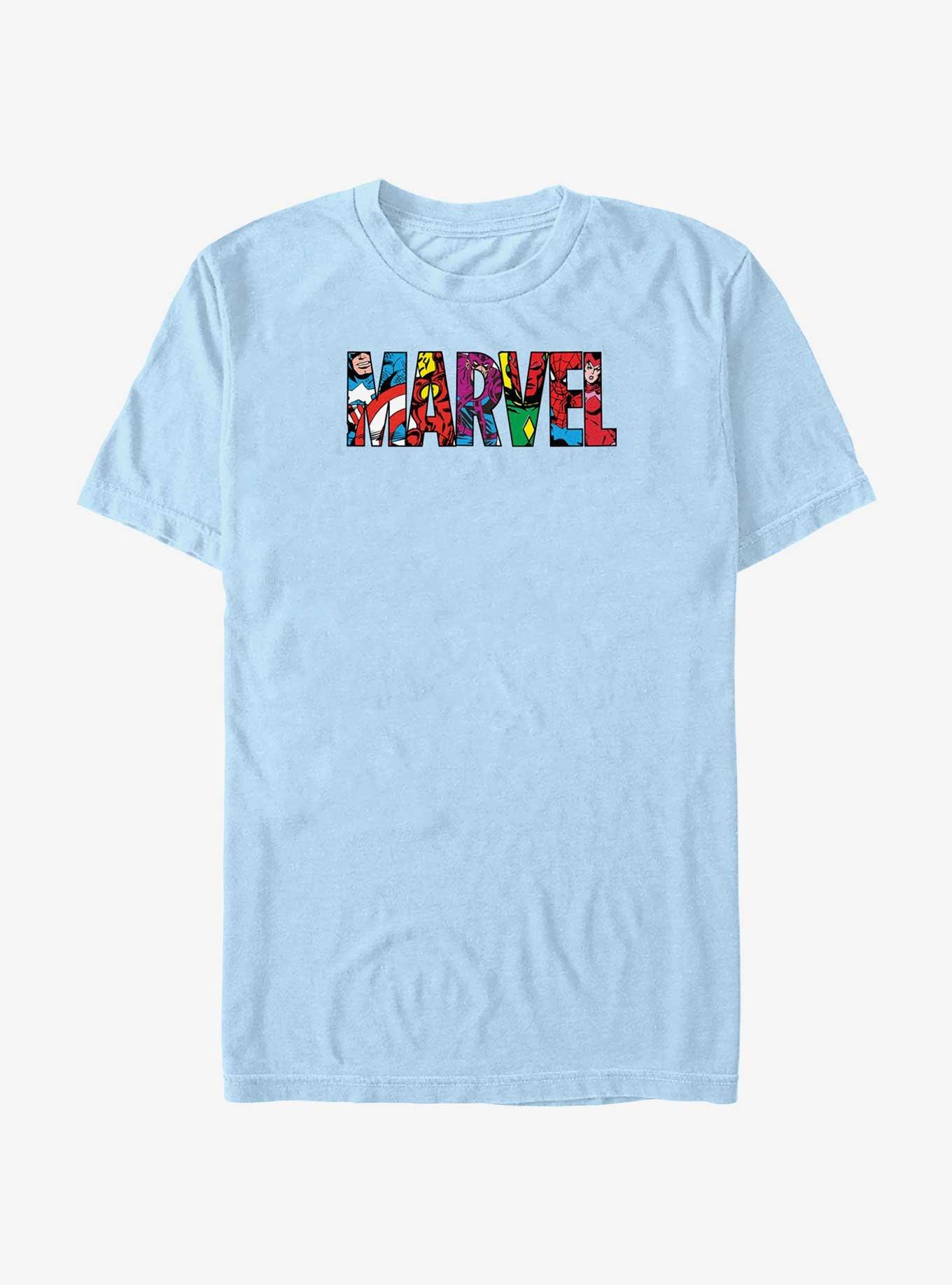 Marvel Avengers Logo Retro T-Shirt, LT BLUE, hi-res