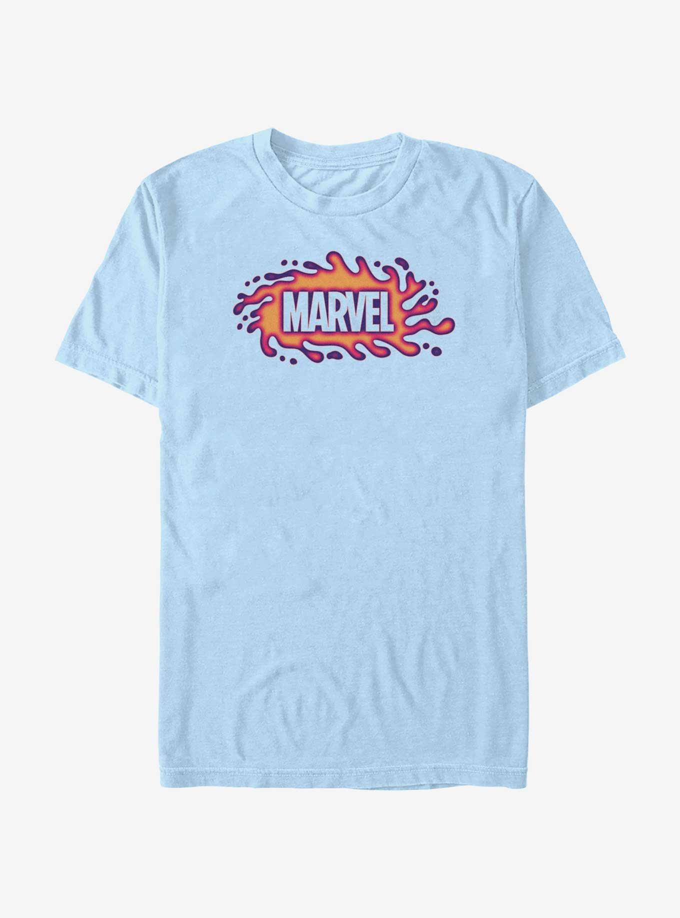 Marvel Logo Splash T-Shirt, LT BLUE, hi-res