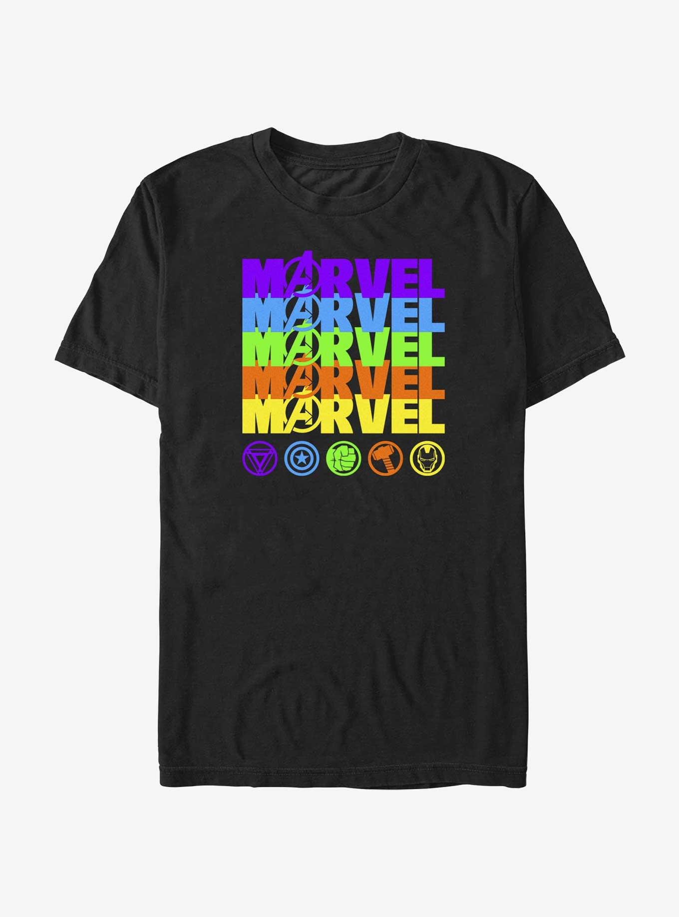 Marvel Logo Stacks T-Shirt, , hi-res