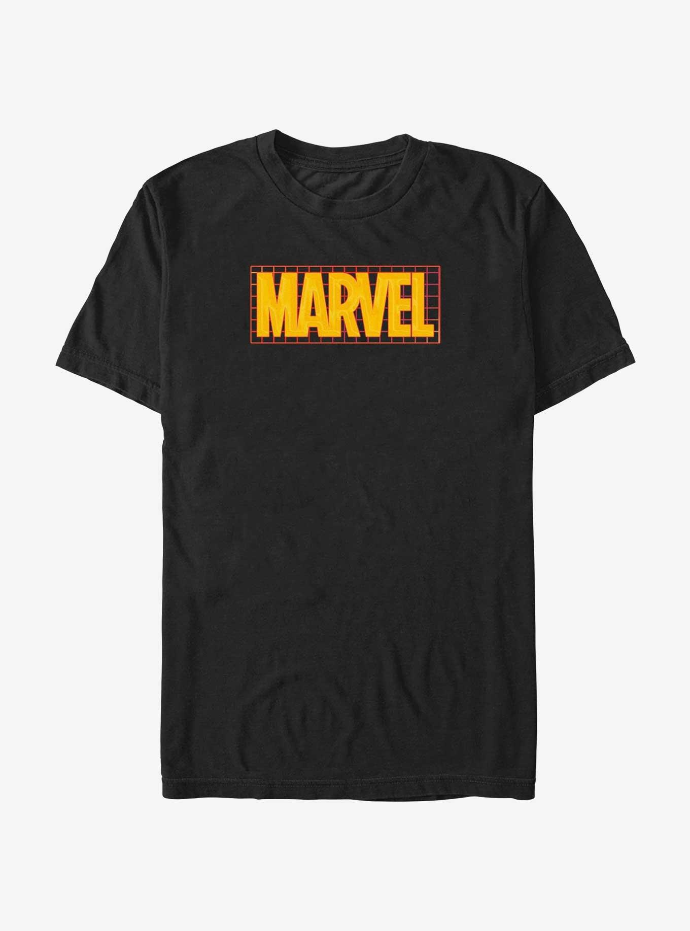 Marvel Neon Grid Logo T-Shirt, , hi-res