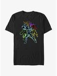 Marvel Avengers Neon Outlines Heroes T-Shirt, BLACK, hi-res