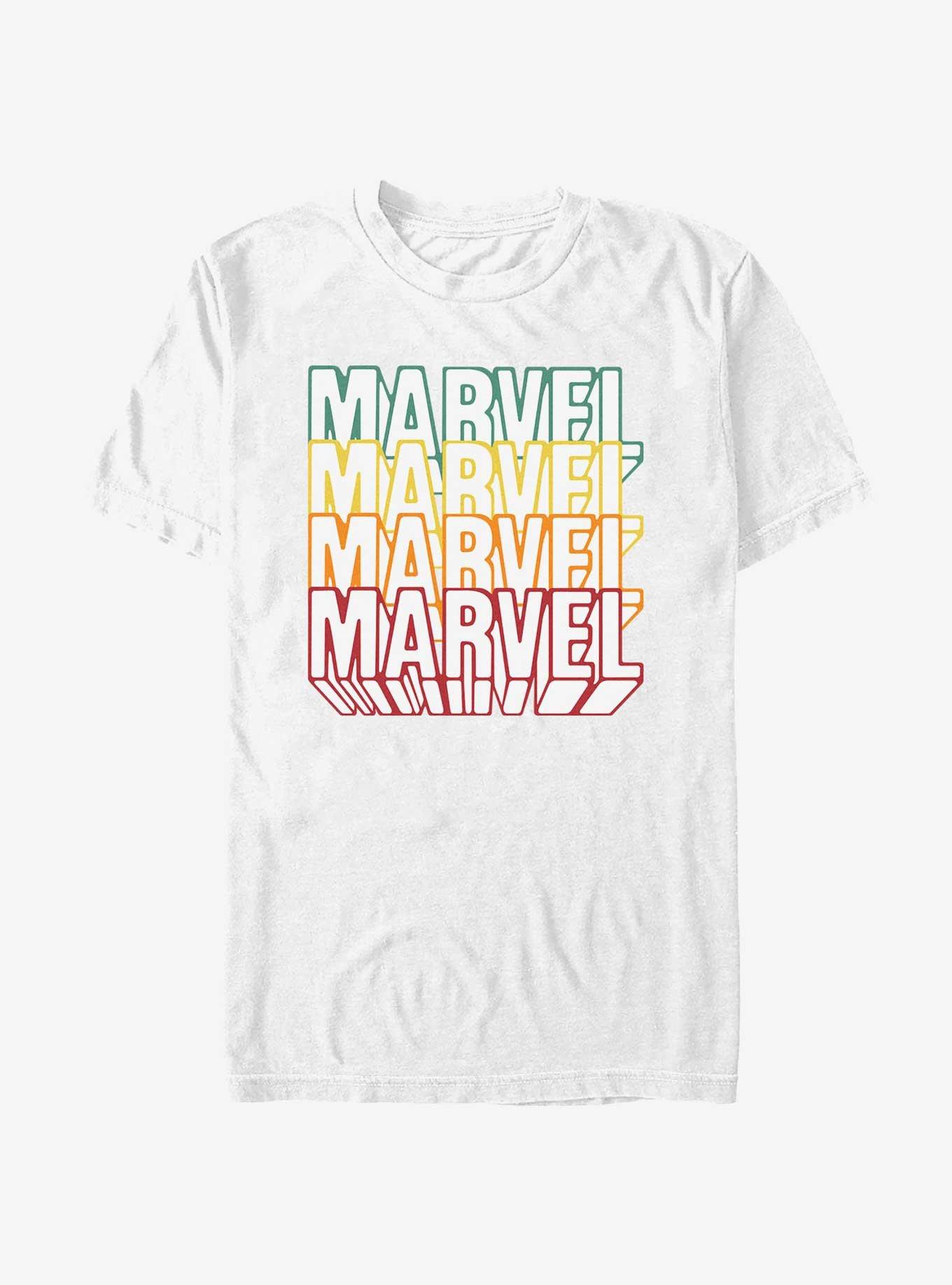 Marvel Block Logo Repeat T-Shirt, WHITE, hi-res