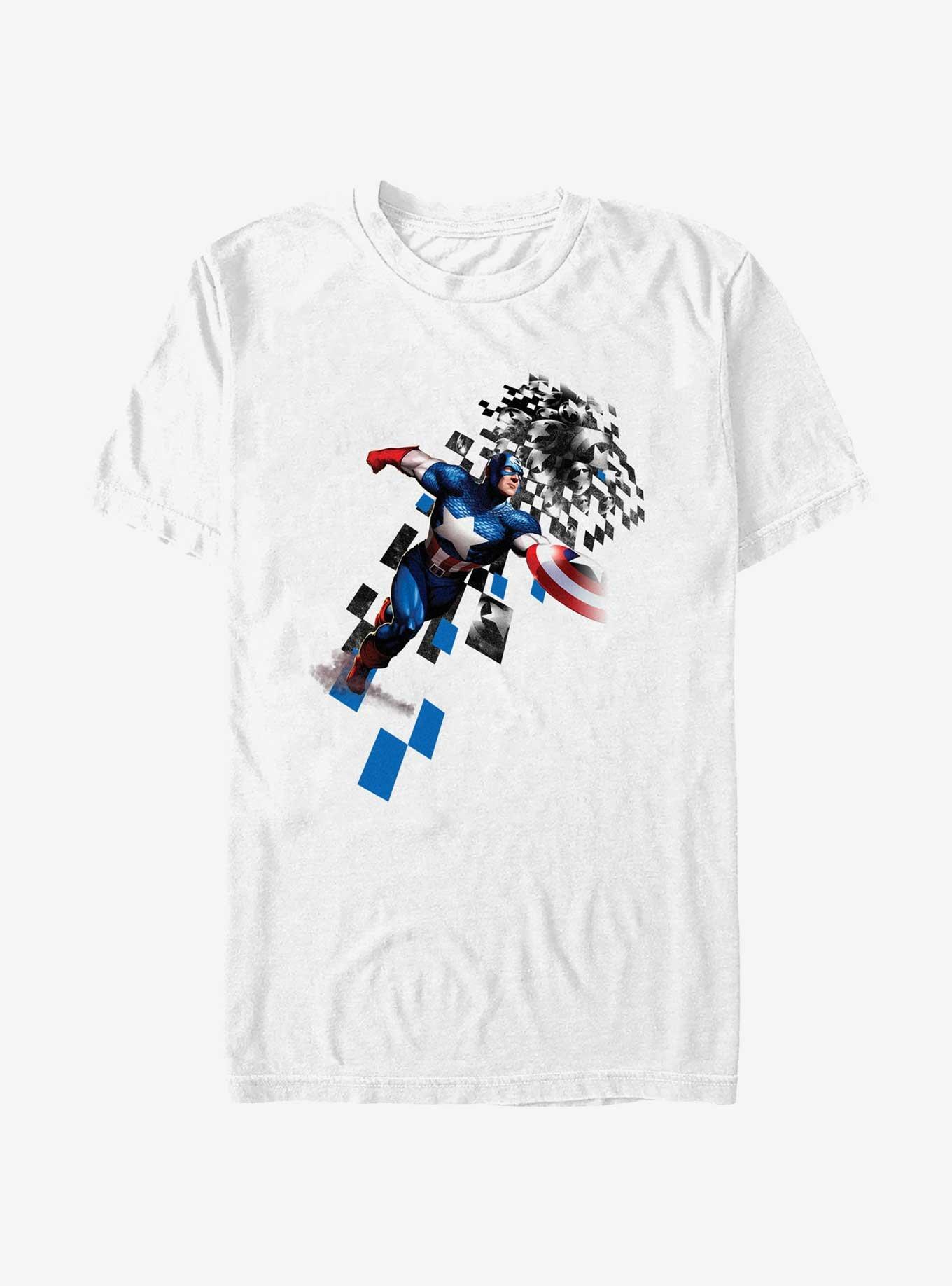 Marvel Captain America Checker Dash T-Shirt, WHITE, hi-res