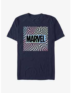 Marvel Warped Checkered Logo T-Shirt, , hi-res