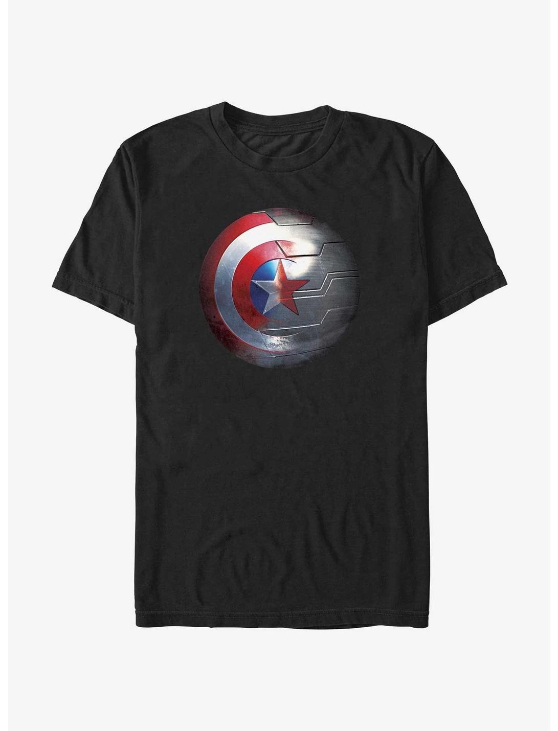 Marvel Captain America Metal And Shield T-Shirt, BLACK, hi-res