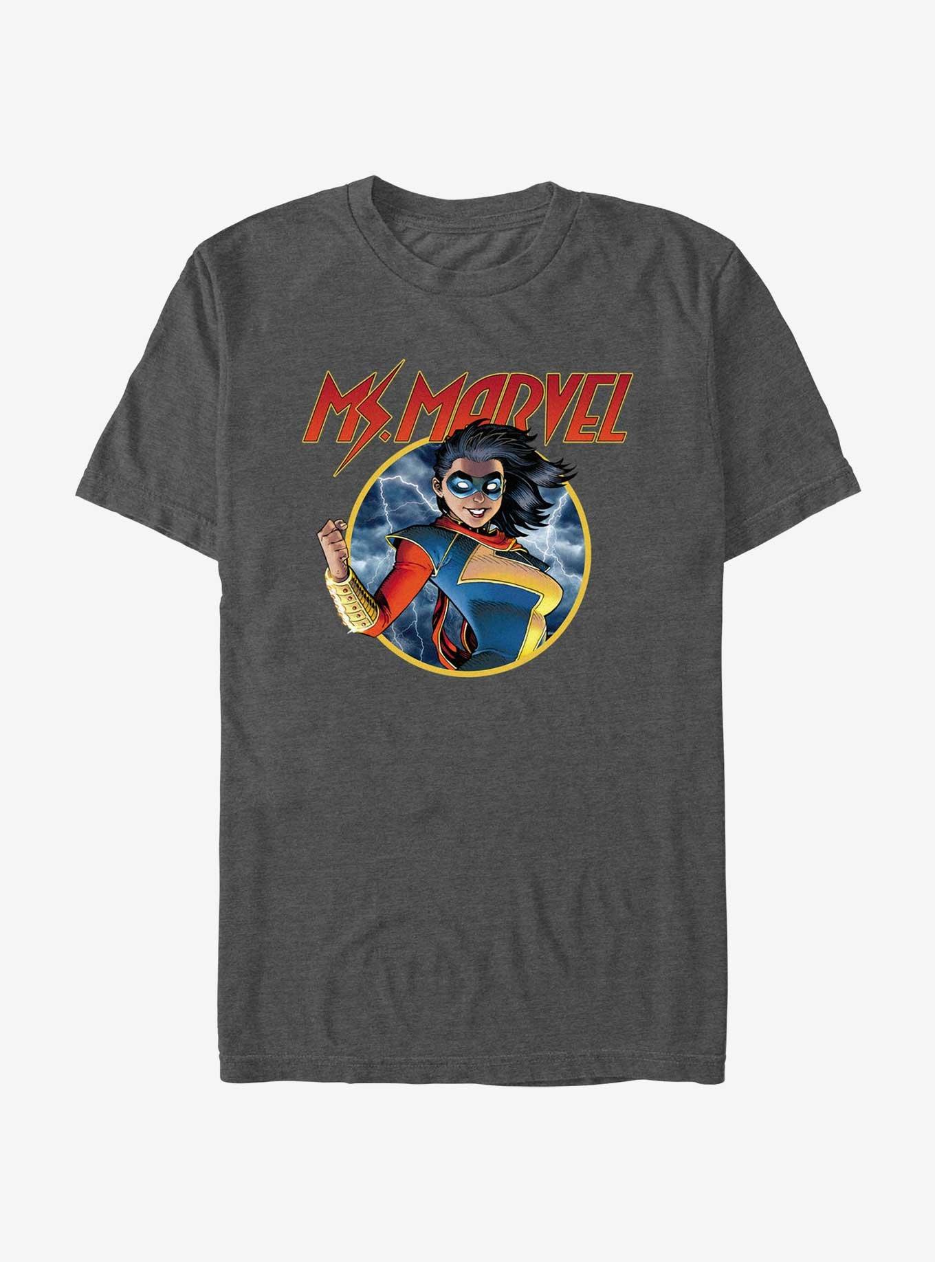 Marvel Ms. Marvel Lightning Badge T-Shirt, CHAR HTR, hi-res