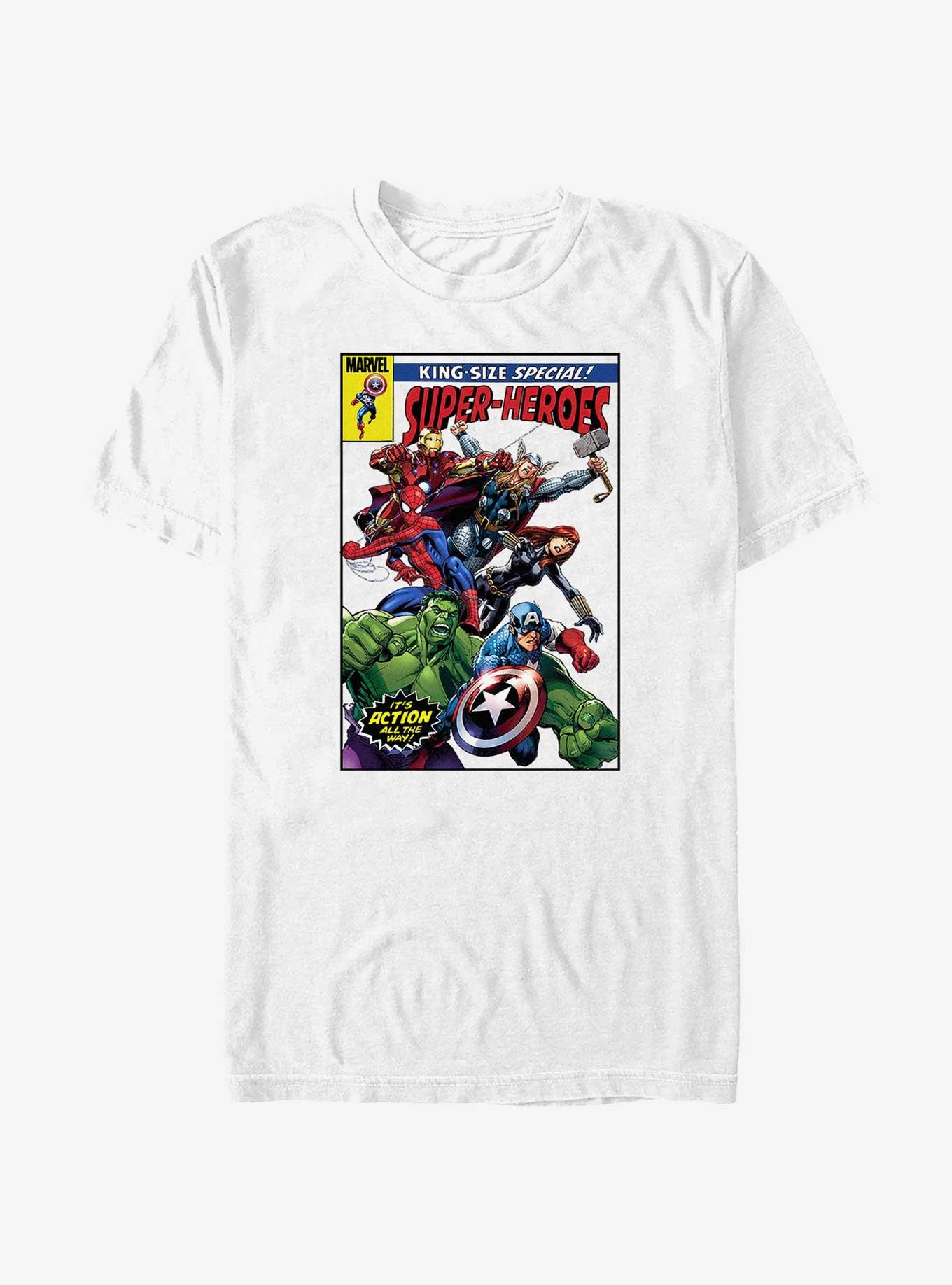 Marvel Avengers Team Cover T-Shirt, WHITE, hi-res