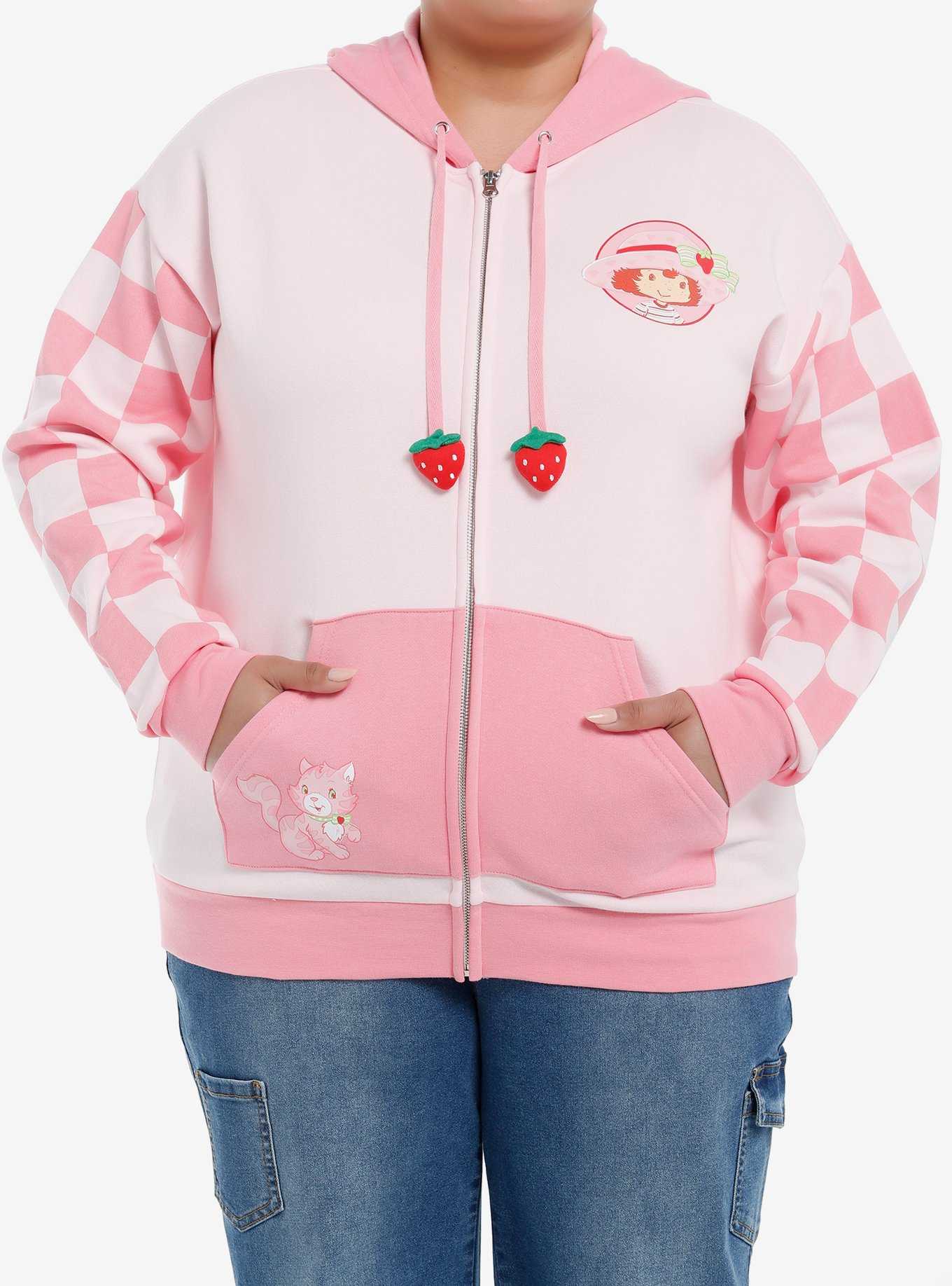 Strawberry Shortcake Checkered Color-Block Girls Hoodie Plus Size, , hi-res