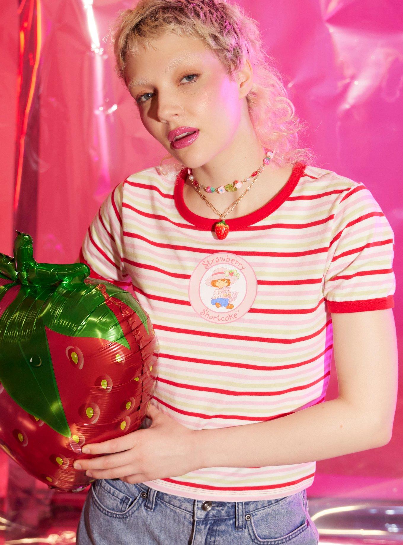 Strawberry Shortcake Stripe Girls Ringer T-Shirt, MULTI, hi-res