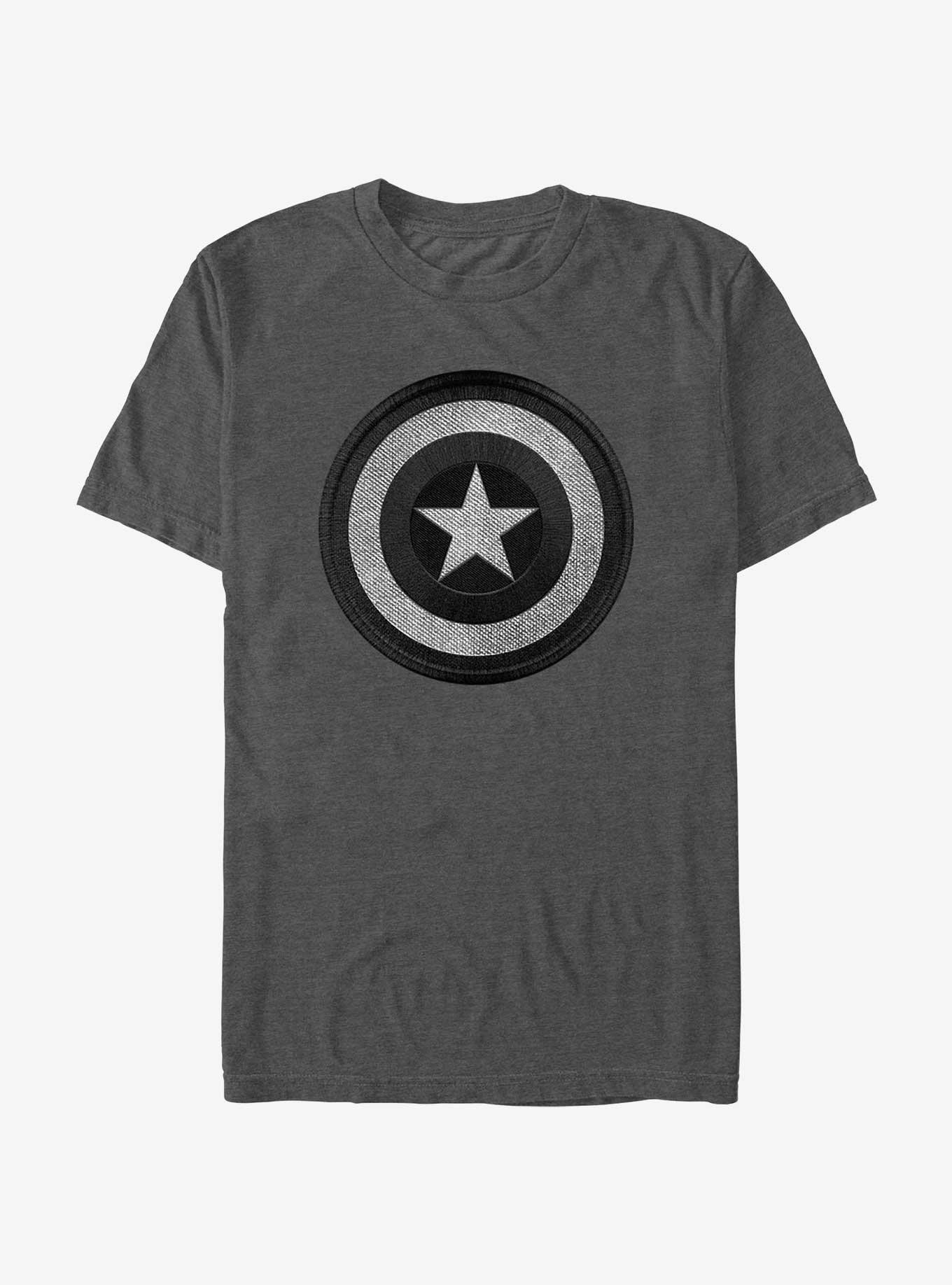 Marvel Captain America Patchy Shield T-Shirt, CHAR HTR, hi-res