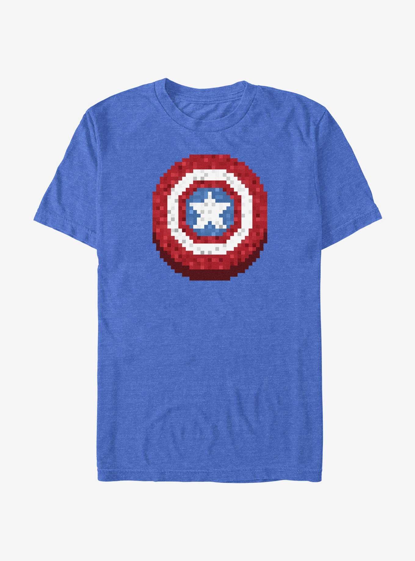 Marvel Captain America Pixelated Shield T-Shirt, ROY HTR, hi-res