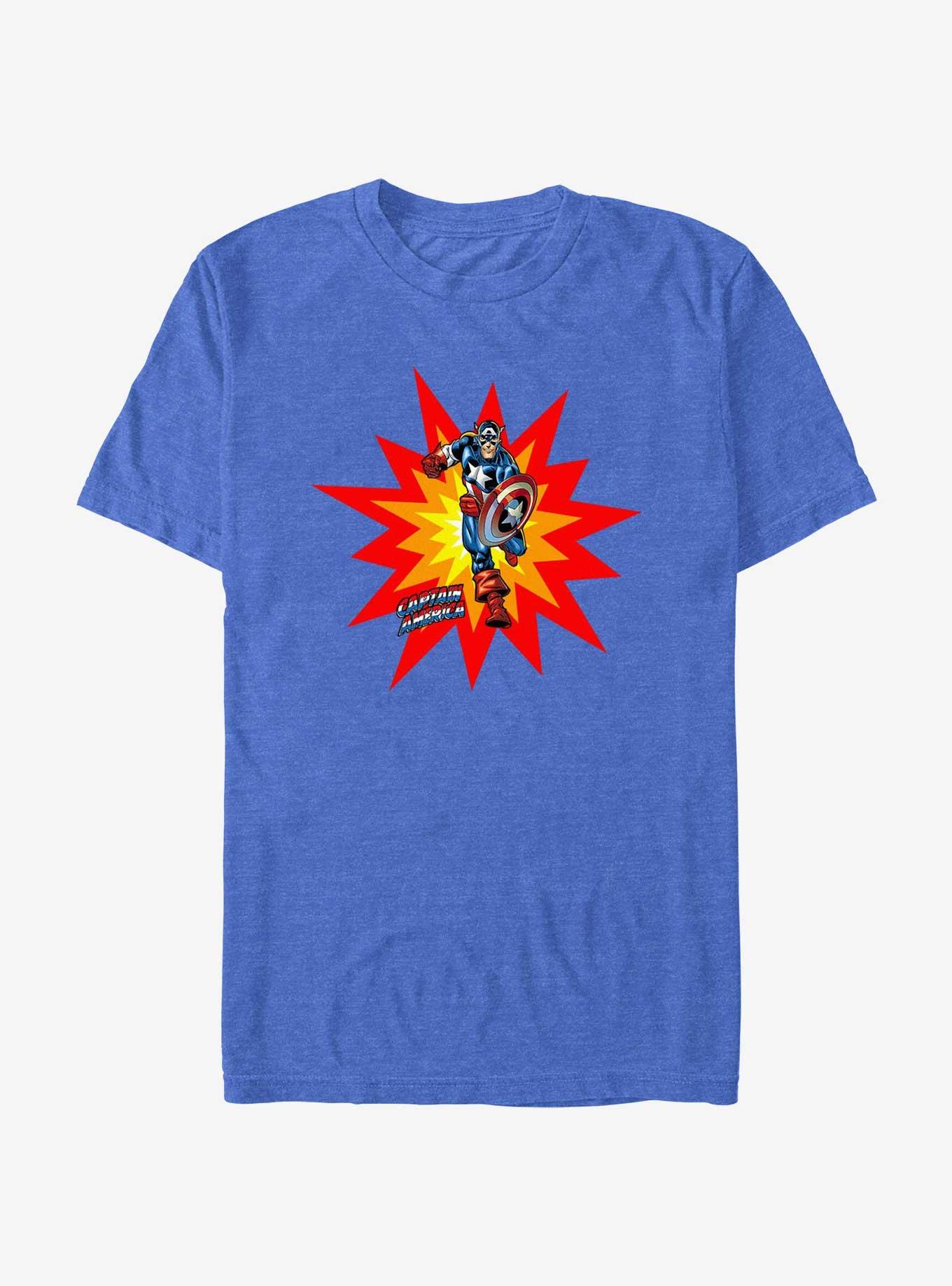 Marvel Captain America Pow T-Shirt, ROY HTR, hi-res