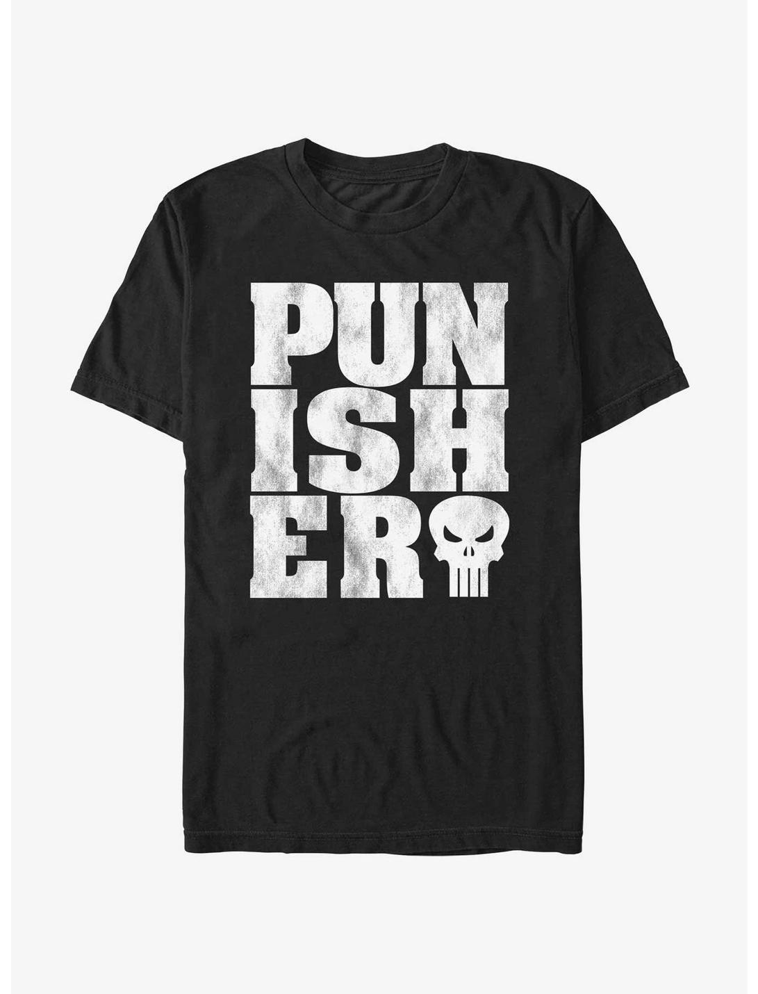 Marvel The Punisher Punished Type T-Shirt, BLACK, hi-res