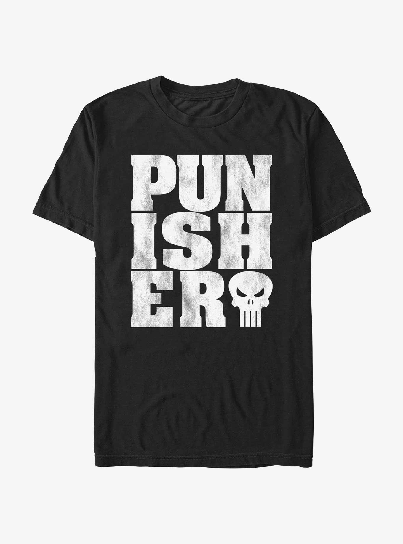 Marvel The Punisher Punished Type T-Shirt, BLACK, hi-res