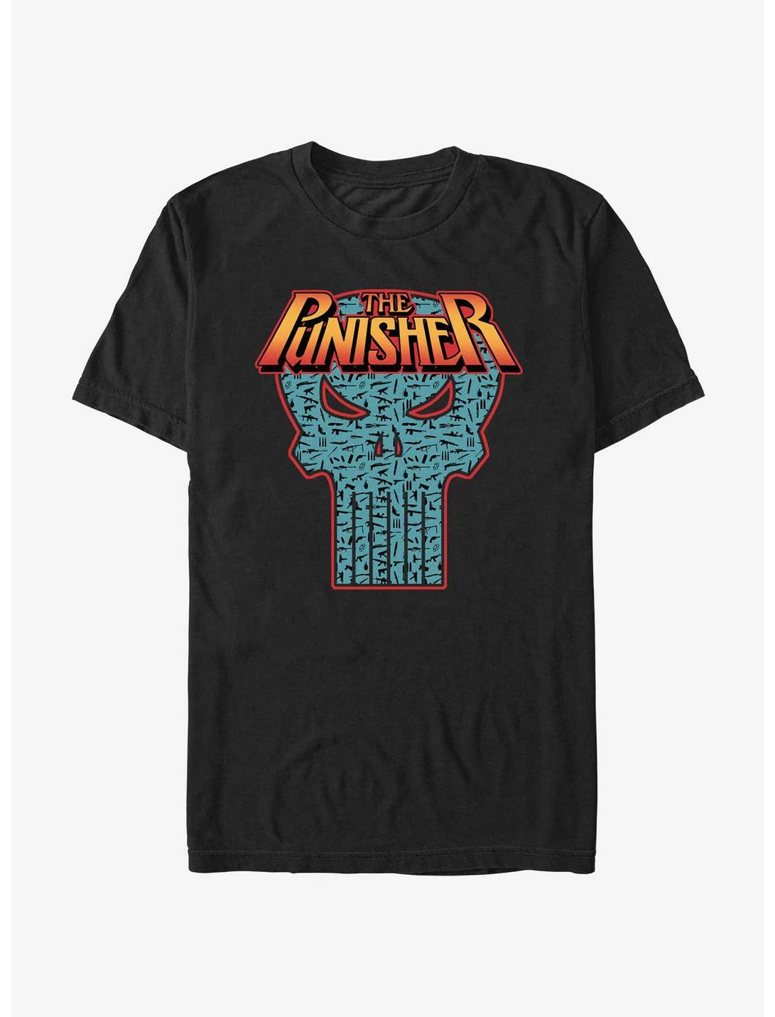 Marvel The Punisher Retro Skull T-Shirt, BLACK, hi-res