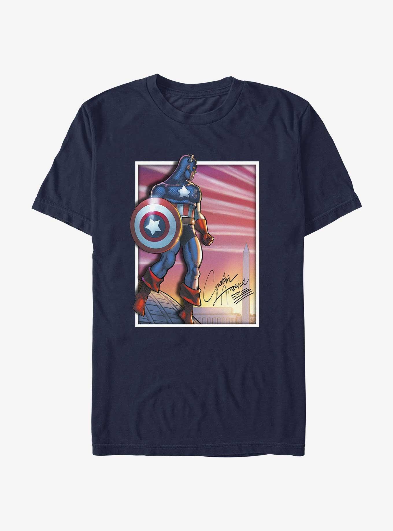 Marvel Captain America Signature T-Shirt, NAVY, hi-res