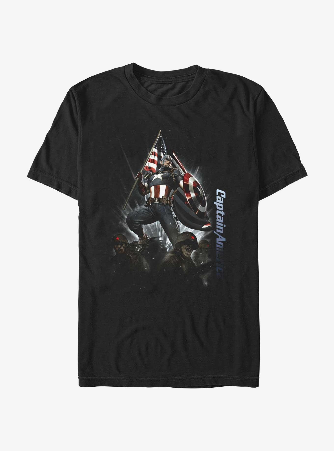 Marvel Captain America Stand Up Hero T-Shirt, BLACK, hi-res