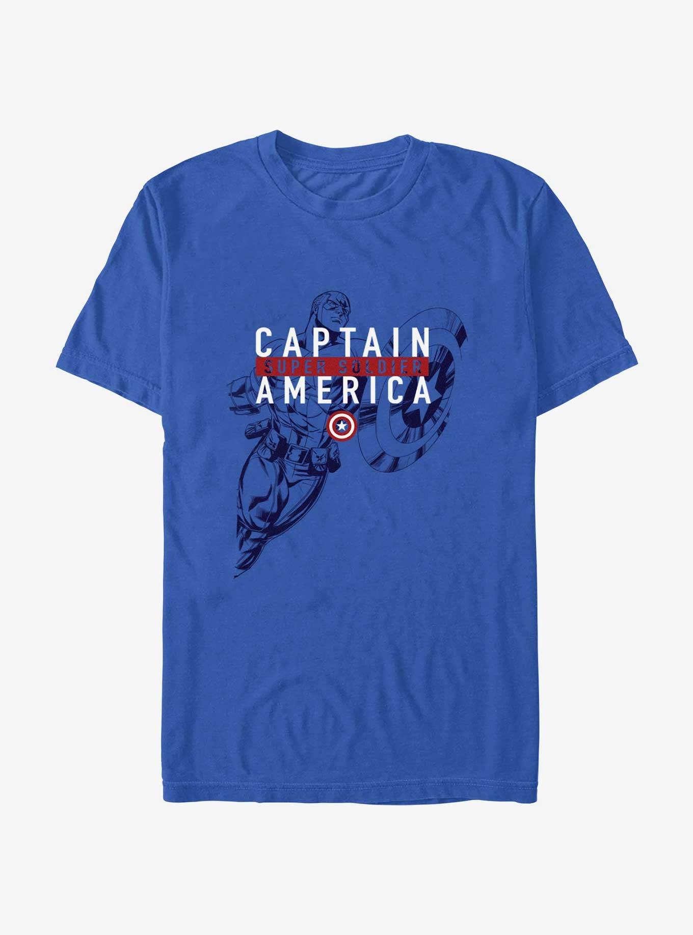 Marvel Captain America Tagged T-Shirt, ROYAL, hi-res