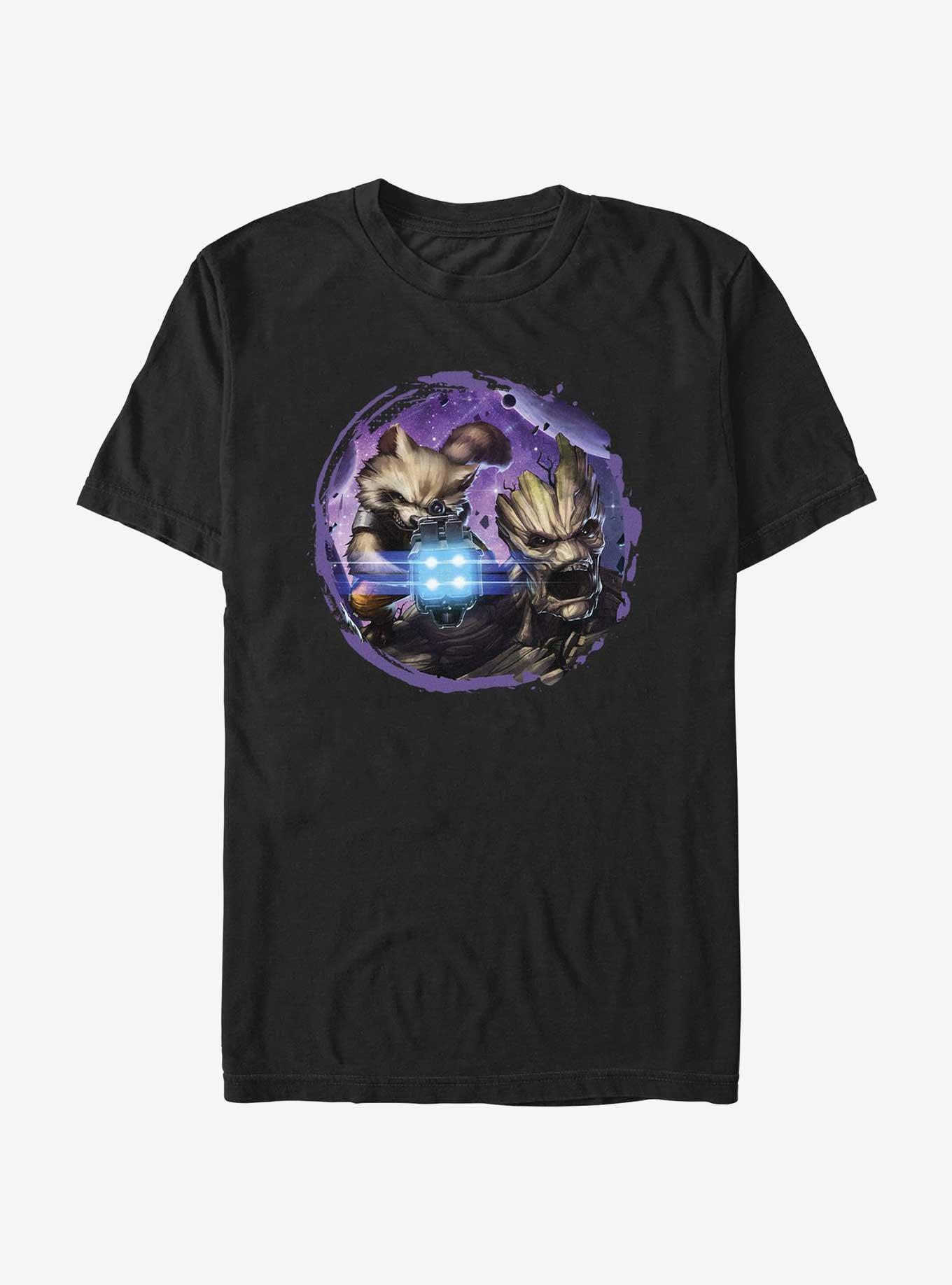 Marvel Guardians of the Galaxy Groot And Loaded T-Shirt, BLACK, hi-res