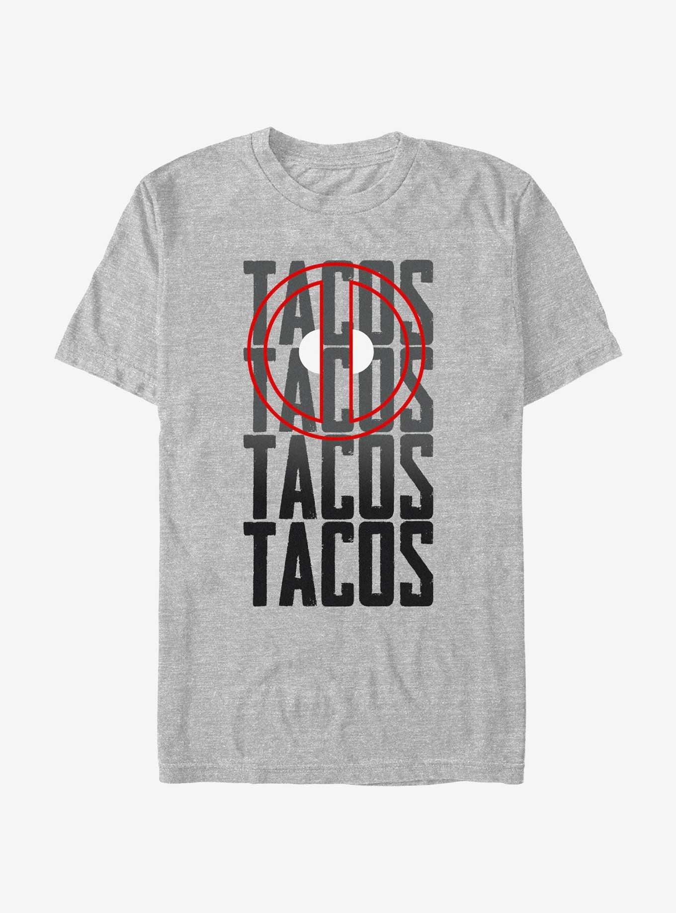 Marvel Deadpool Tacos Stacked T-Shirt, ATH HTR, hi-res