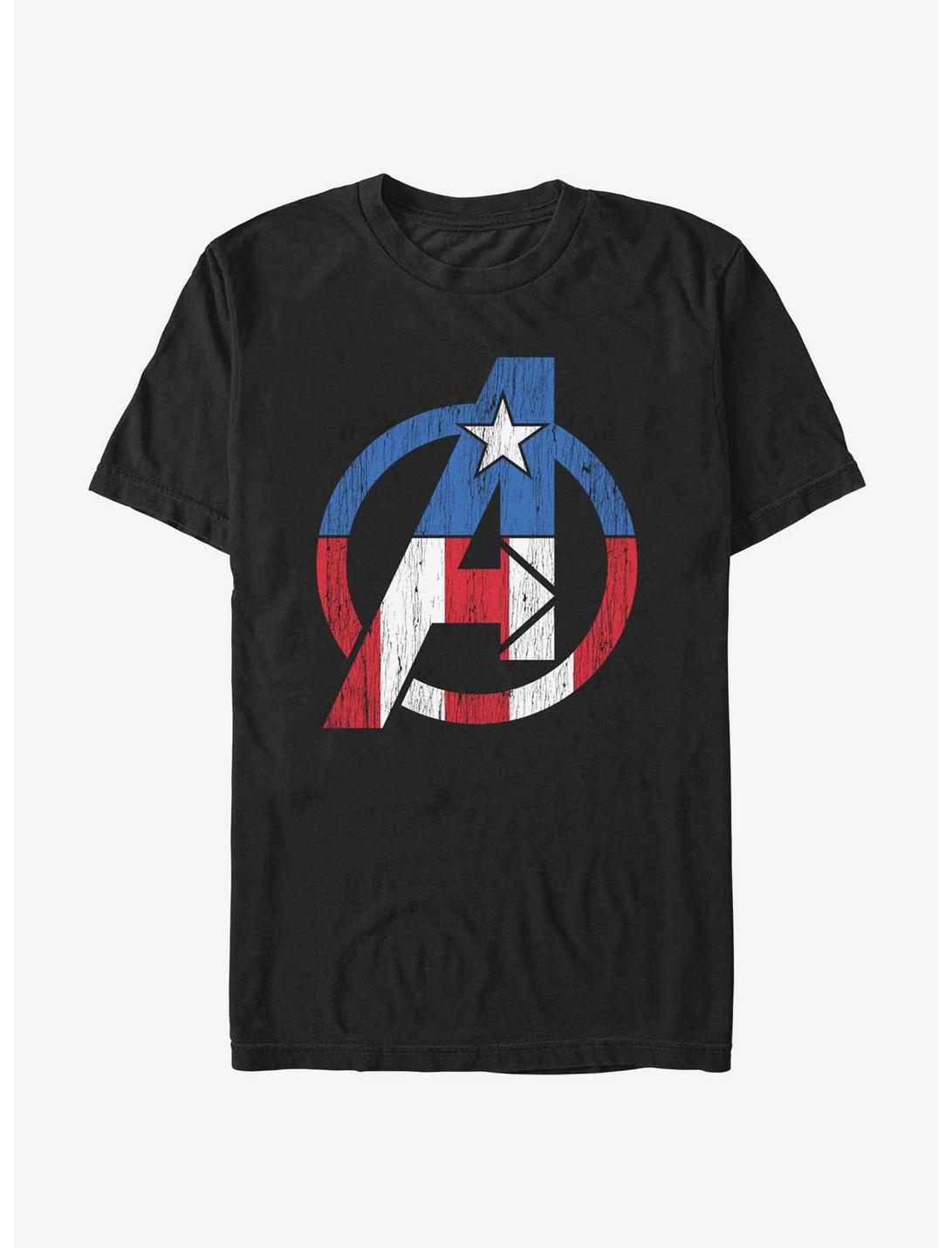 Marvel Avengers Captain America Avengers Logo T-Shirt, BLACK, hi-res