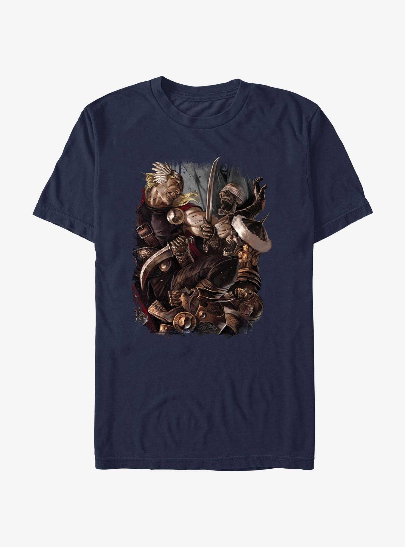 Marvel Thor Undead Punch T-Shirt, NAVY, hi-res