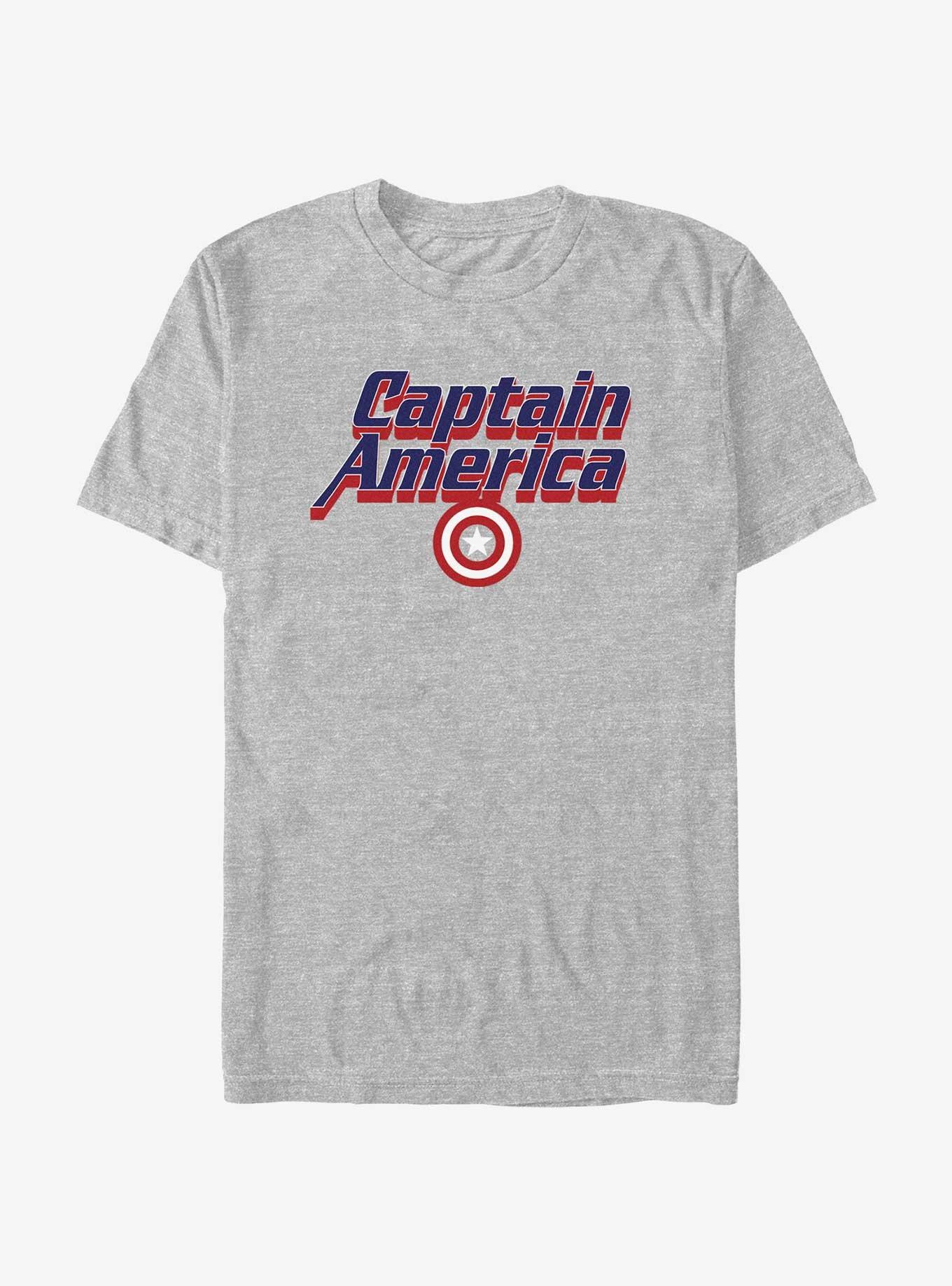 Marvel Captain America Blocked Letters T-Shirt, ATH HTR, hi-res