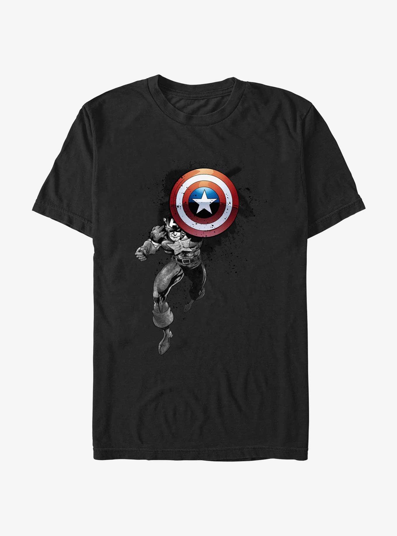 Marvel Captain America Rough Run T-Shirt, BLACK, hi-res