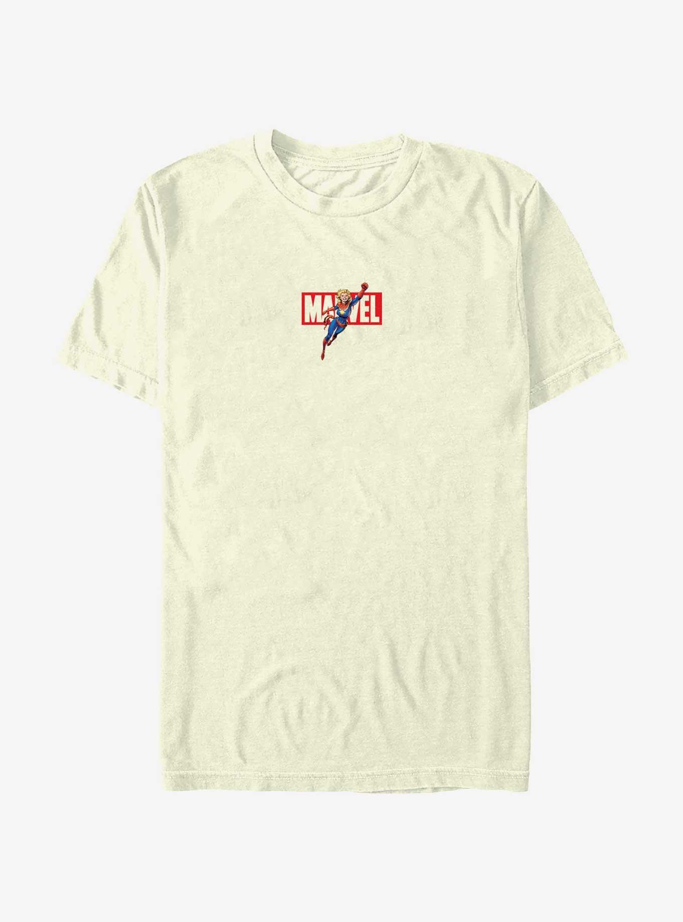 Marvel Captain Marvel Block Logo T-Shirt, NATURAL, hi-res