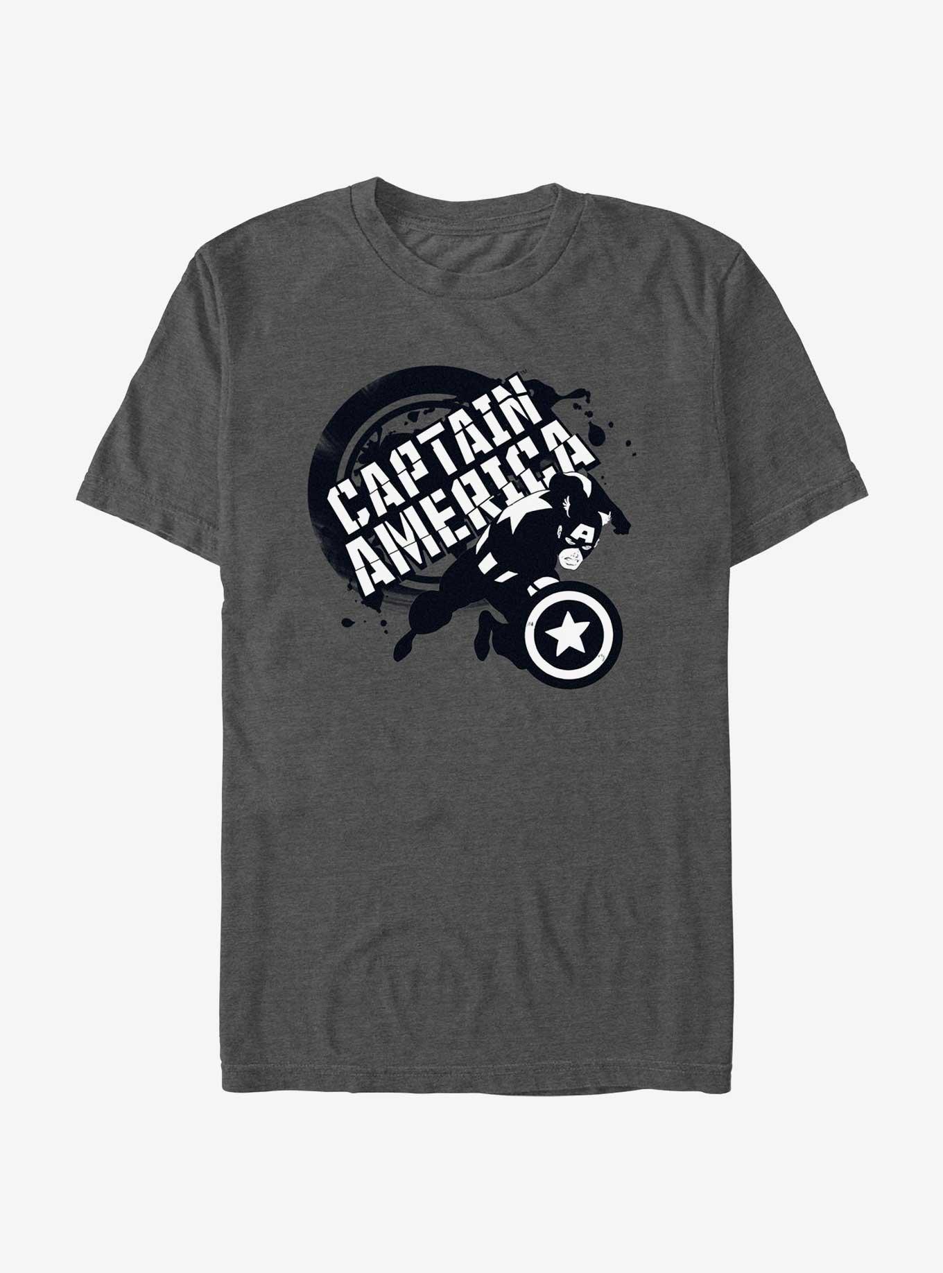 Marvel Captain America Steve Rogers T-Shirt, CHAR HTR, hi-res