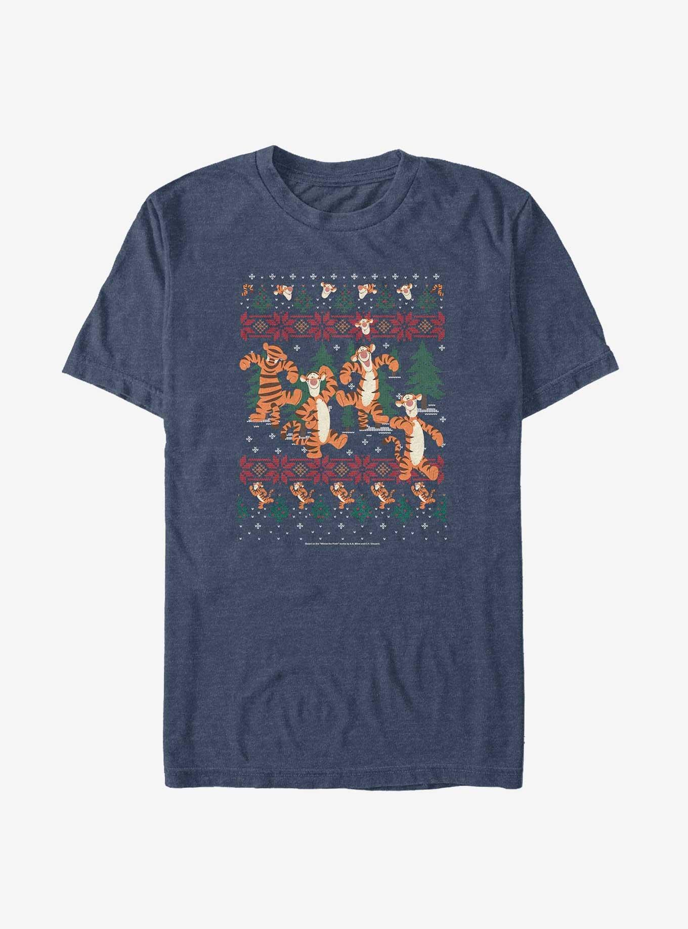 Disney Winnie The Pooh Tigger In The Woods Christmas Big & Tall T-Shirt, NAVY HTR, hi-res