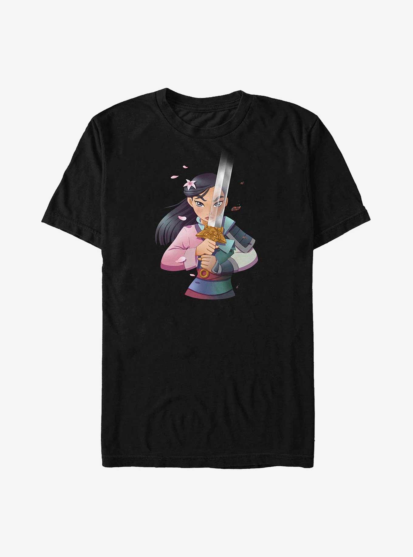 Disney Mulan Anime Warrior Pincess Big & Tall T-Shirt, BLACK, hi-res