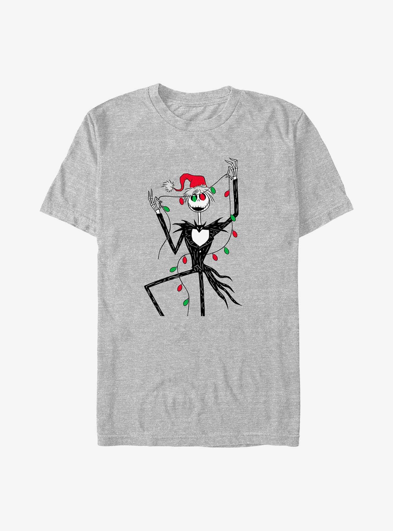 Disney The Nightmare Before Christmas Santa Jack Christmas Lights Big & Tall T-Shirt, , hi-res