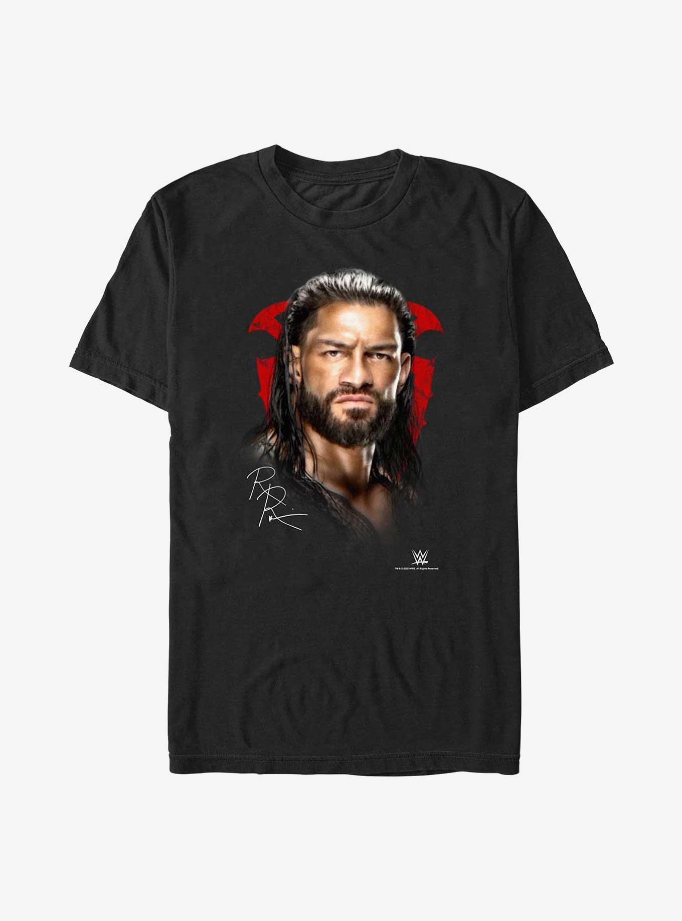 WWE Roman Reigns Portrait Big & Tall T-Shirt, BLACK, hi-res