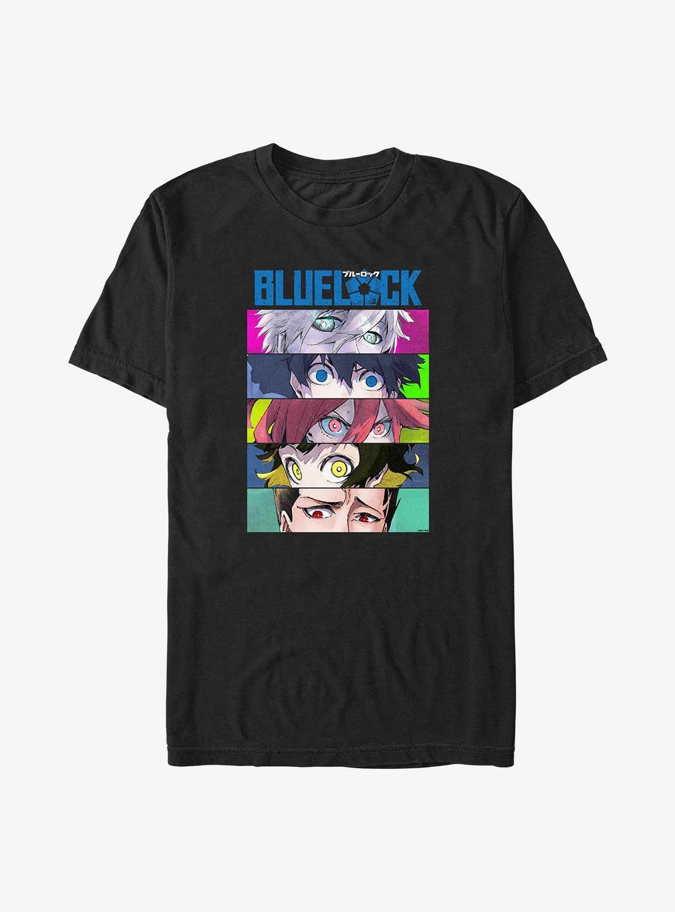 Blue Lock Eyes Locked Stacked Big & Tall T-Shirt, BLACK, hi-res