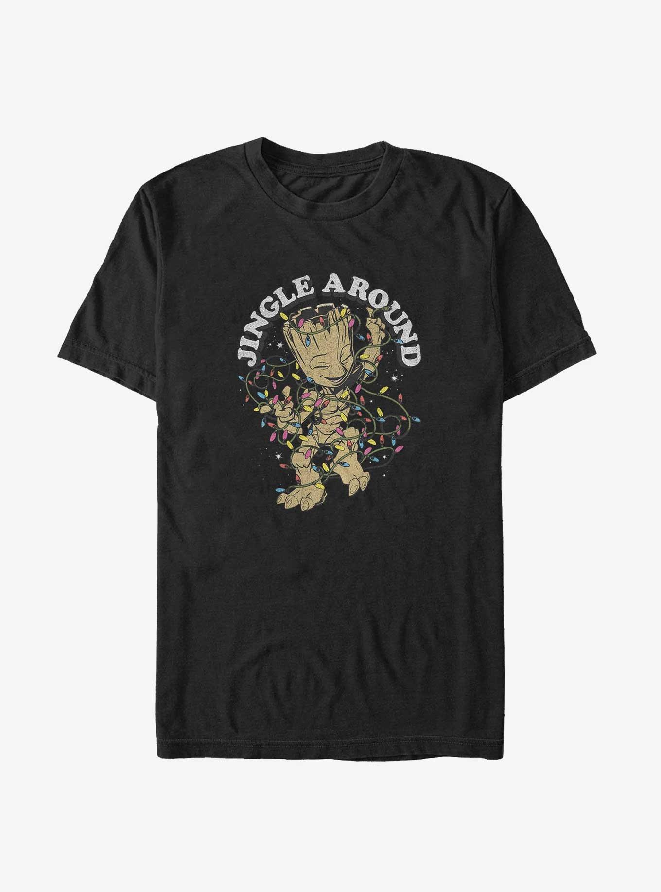 Marvel Guardians of the Galaxy Jingle Around Groot Big & Tall T-Shirt, BLACK, hi-res