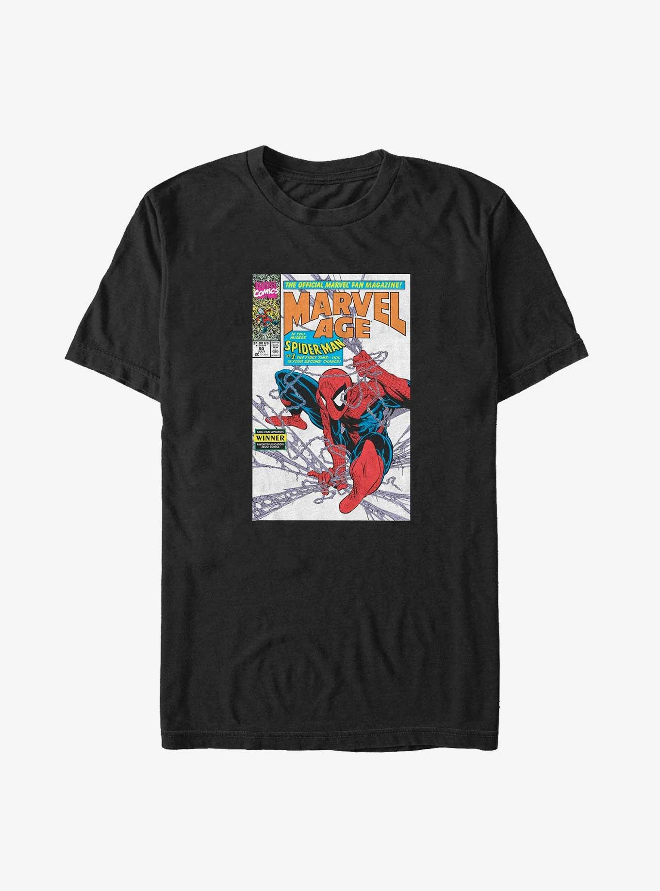 Marvel Spider-Man Spidey Marvel Age Cover Big & Tall T-Shirt, BLACK, hi-res