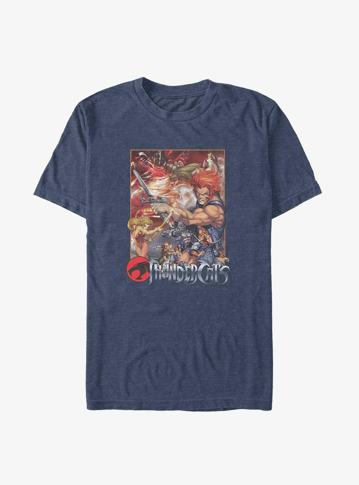 Thundercats Vintage Anime Poster Big & Tall T-Shirt, NAVY HTR, hi-res