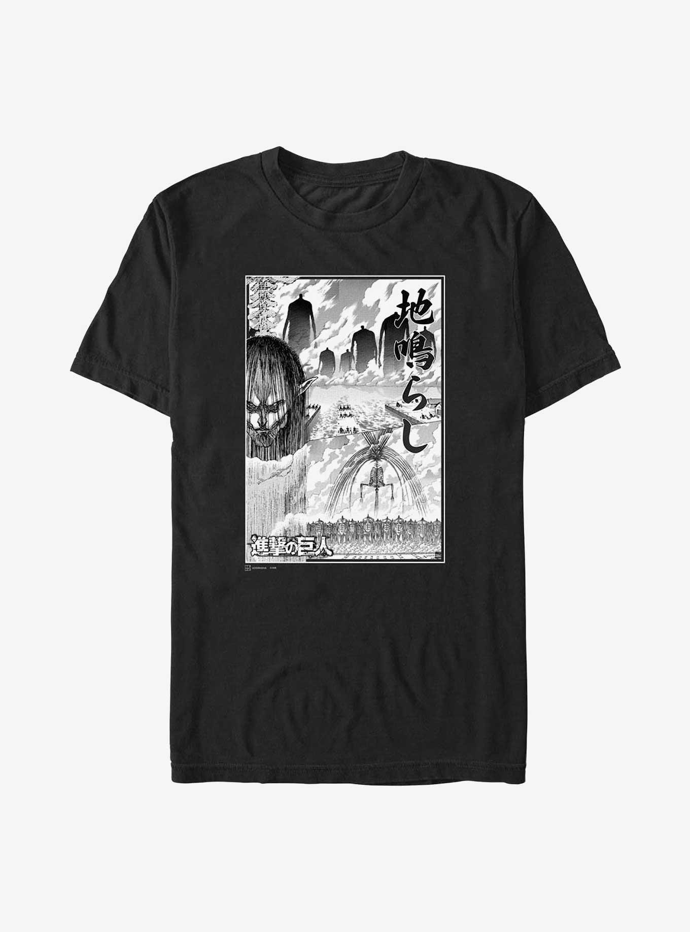 Attack On Titan The Rumbling Collage Poster Big & Tall T-Shirt, BLACK, hi-res