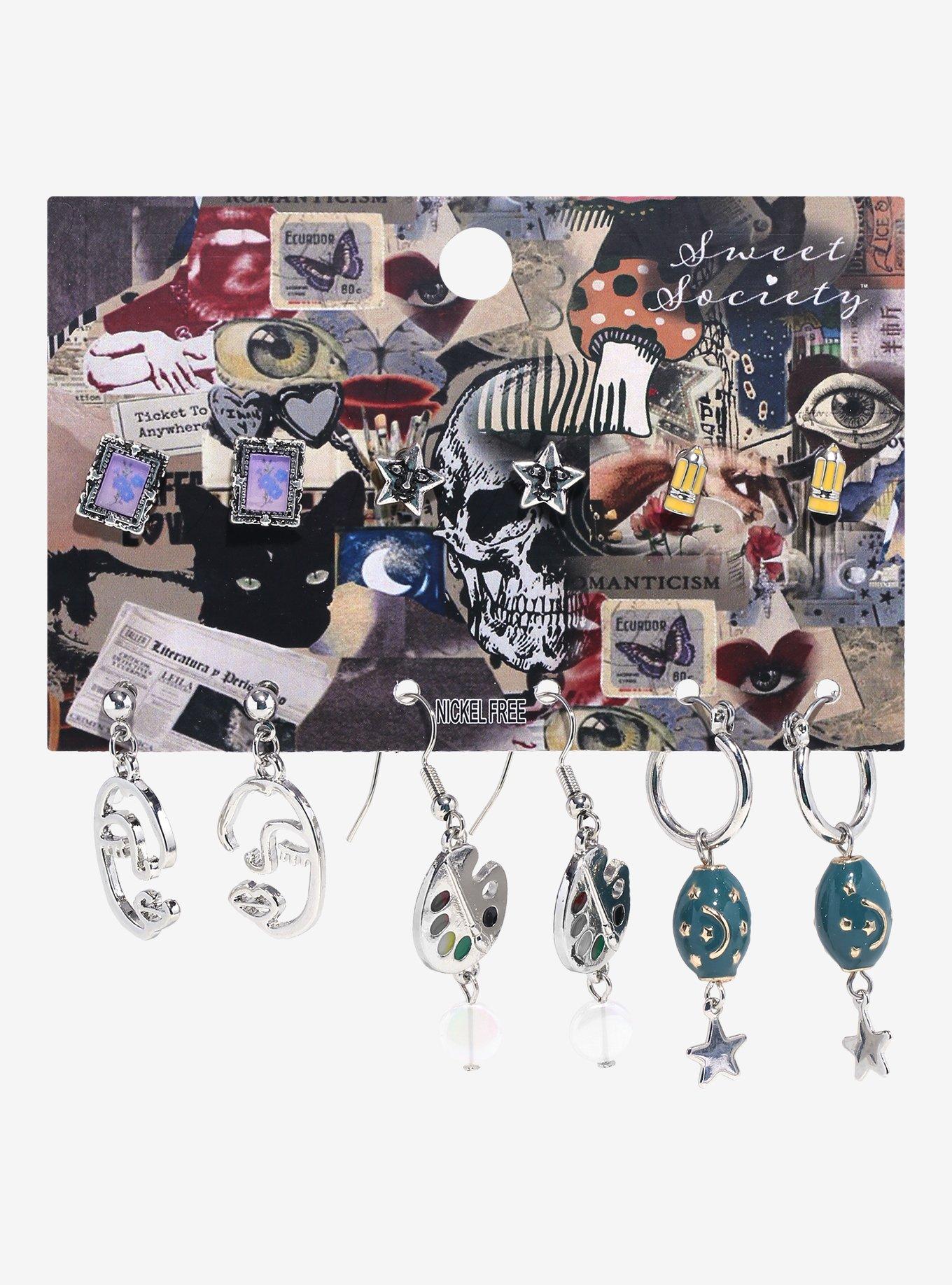 Sweet Society Art Paint Icon Earring Set, , hi-res
