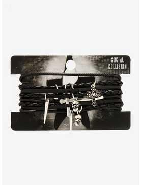 Social Collision® Goth Charm Cord Cuff Bracelet, , hi-res