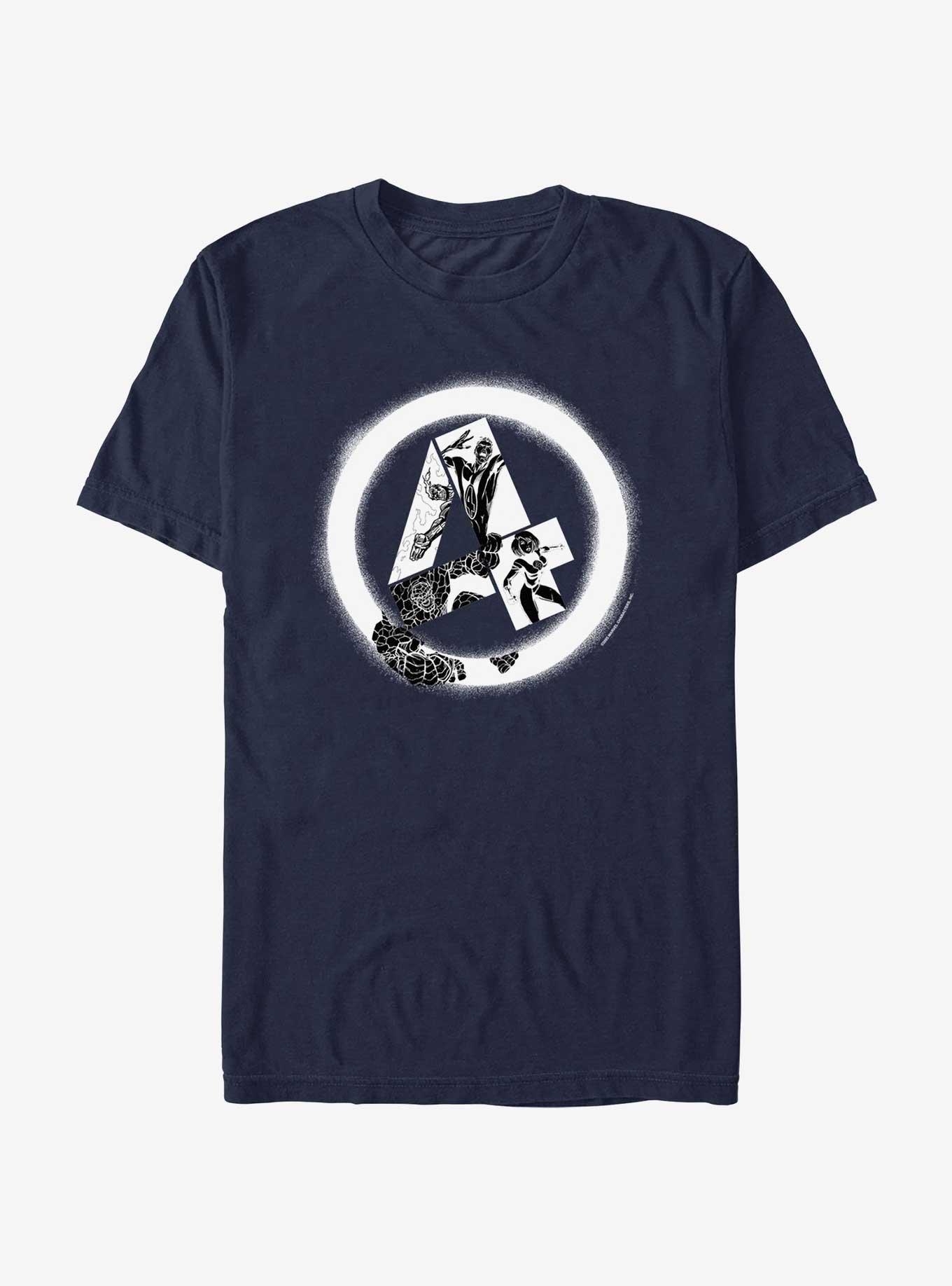 Marvel Fantastic Four Diffused Four T-Shirt, NAVY, hi-res