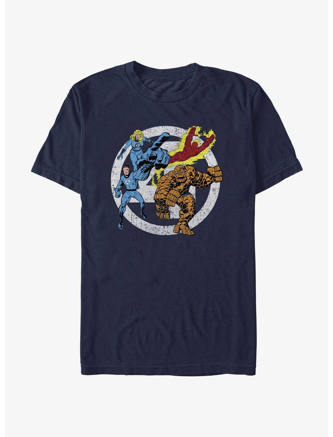 Marvel Fantastic Four Team Four Front T-Shirt, NAVY, hi-res
