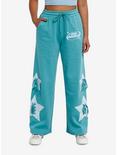 Sweet Society® Teal Star Lace-Up Wide Leg Girls Lounge Pants, , hi-res
